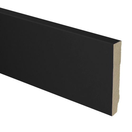 MDF plint recht 90x15 zwart gefolied